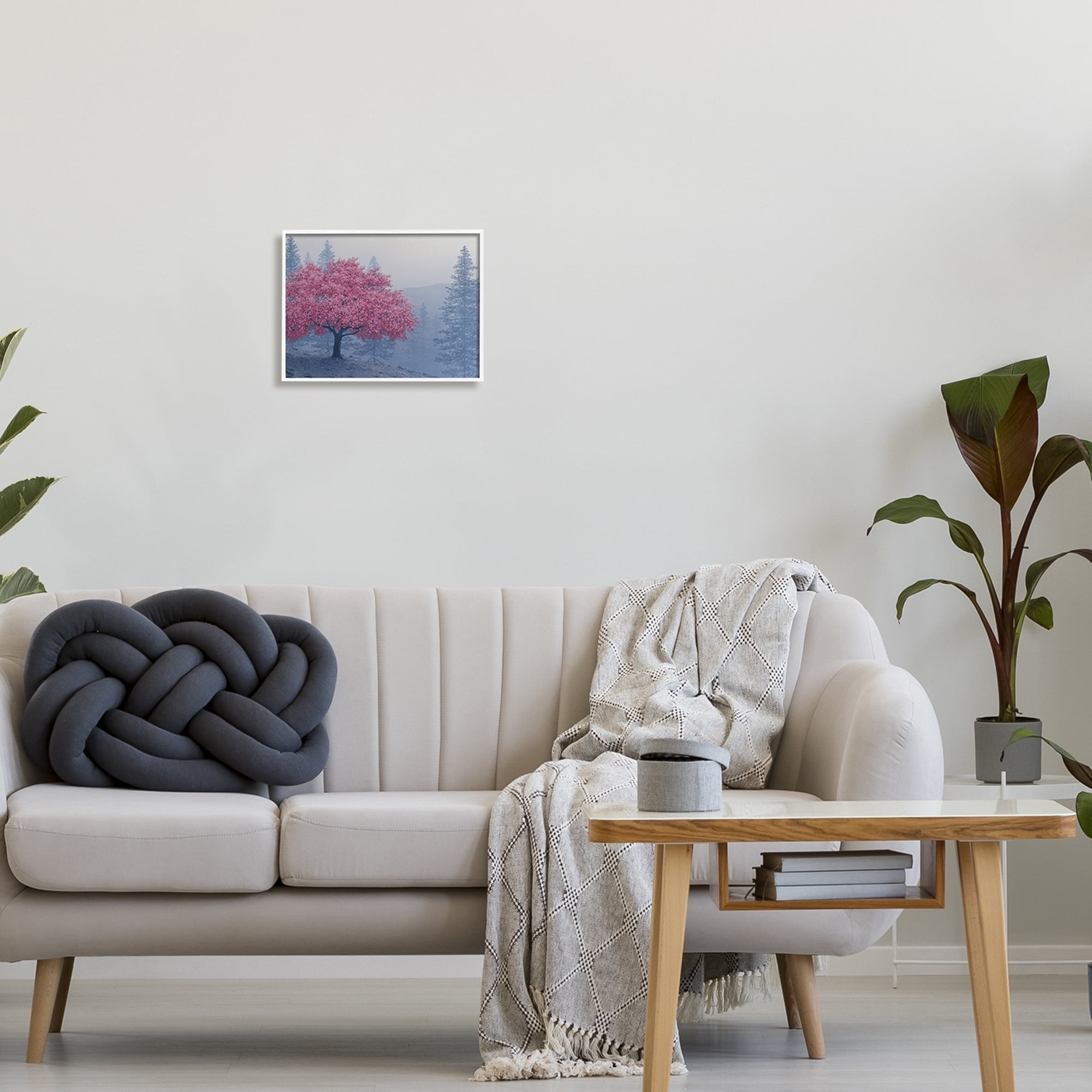 Stupell Pink Cherry Blossom Nature Landscape Landscape Photography White Framed Art Print Wall Art
