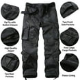 thumbnail image 3 of TRGPSG Men's Fleece Lined Camo Ripstop Hiking Pants Winter Outdoor Work Cargo Pants with 8 Pockets (No Belt)Dark Camo,Size 30, 3 of 8