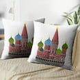 thumbnail image 2 of LALILO Throw Pillow Covers Cathedral Cathedral Russia Saint Architecture Brick Church Color Colorful Culture Set of 2 Square 18 x 18 Inch Pillowcase, 2 of 5