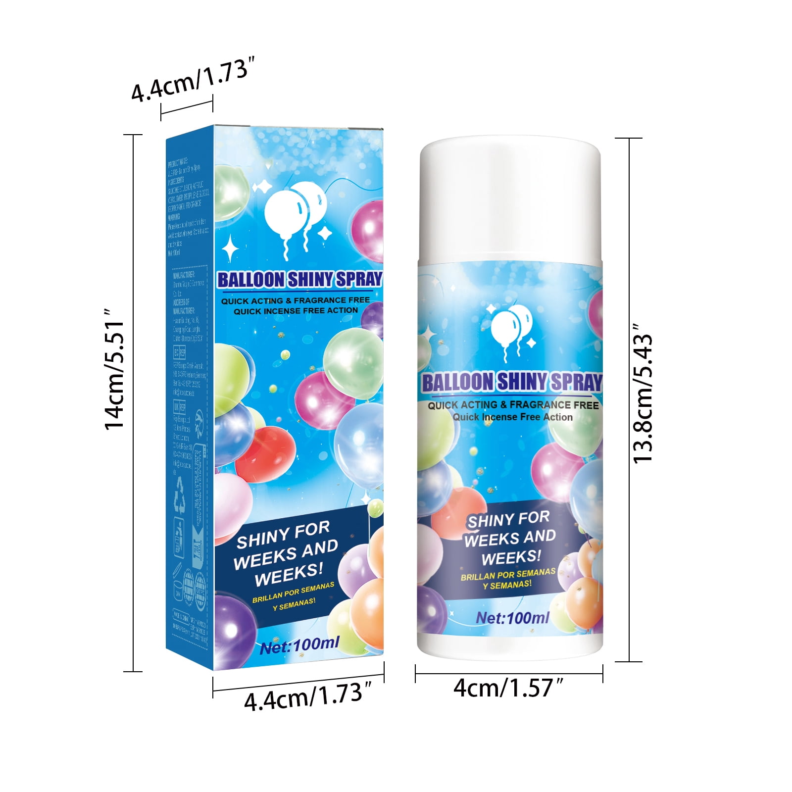 Alvantor Party Balloon Shine Spray, Easy Application, 3.38 fl. oz.