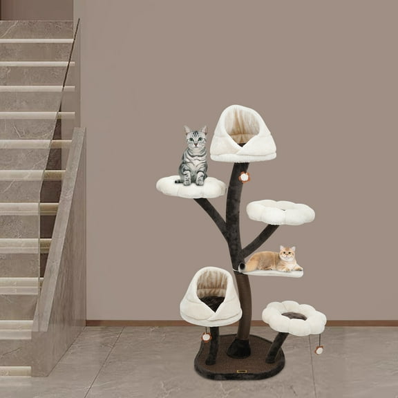 6-Tier Large Cat Tree Tower for Indoor Cats Condo Scratching Post Pet Play House