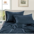 thumbnail image 3 of Casa Platino Juego de Cama Tamaño Queen con Sábanas 1000 Hilos, 100% Egyptian Cotton, Acabado de Satén Ultrasuave para Hotel de Lujo, Bolsillo de 15", Píldora Baja de Mezclilla Oscuro, 3 of 7