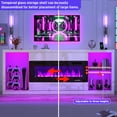 thumbnail image 4 of Blotout 94.5'' Fireplace TV Stand for 95/100''TV with 50'' Fireplace, LED Modern High Gloss Entertainment Center with Power Outlet, 4 Drawers, Adjustable Shelf, 2-Tier TV Console Cabinet, White, 4 of 9