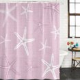 thumbnail image 2 of Vintage Pink Starfish Bathroom Shower Curtains with 12 Hooks Polyester Waterproof Shower Curtain for Stalls and Bathtubs Summer Coastal Beach Marine Life Decorative Bathroom Curtain 72x96 Inches, 2 of 9