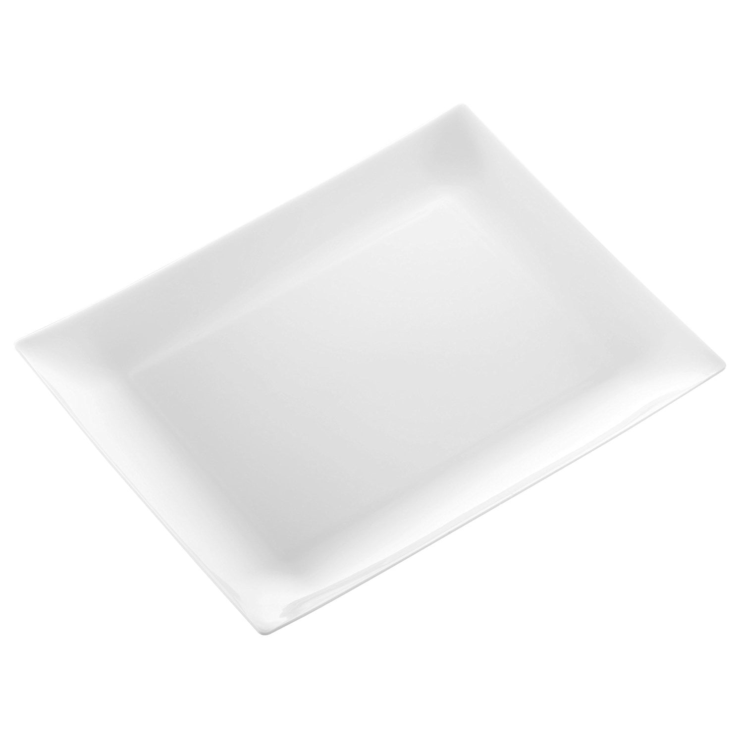 DECORAT WHITE PLASTIC PLATES / DINNER PLATES 11.75 Inch Party Plates 20 Pack Rectangle