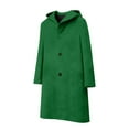 thumbnail image 6 of Moxiu Trench Coats for Women Women Woolen Single Breasted Notch Lapel Collar Pea Coats Winter Long Jackets Green,M, 6 of 9