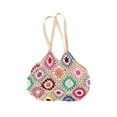 thumbnail image 2 of Luxalzxs Boho Bag Crochet Cute Multicolor Hollow Out Handbag Vintage Knitted Bag for Beach Shoulder Bags Knitted Tote Bag Woven Top Handle Purse Summer Vacation Beach Bag, 2 of 3