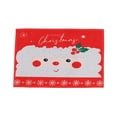 thumbnail image 2 of Merry Christmas Placemats, Red Snowman Table Mat, Snow Flower, White Line Border, Christmas Dining Mat, Dining Table Decor, Outdoor Indoor Kitchen BBQ Picnic Favor, Vintage, 2 of 6