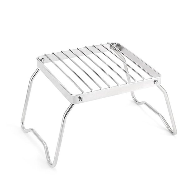 Soporte para estufa al aire libre, soporte plegable portátil para tetera, Mini soporte a rayas de acero inoxidable, soporte para bandeja para hornear