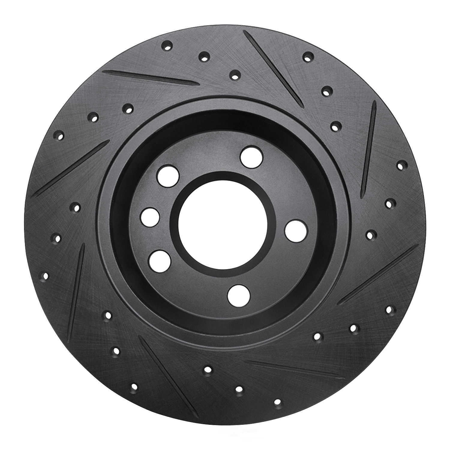 Dynamic Friction Company 633-74047L DFC Brake Rotor - Drilled And Slotted - Black