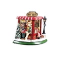 thumbnail image 2 of Set of 2 Red and Green Animated Musical Santa Toy Shop Christmas Figurines 8.5", 2 of 2