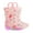 Pink Unicorn, variant on Girls Gradient Waterproof Light Up Rain Boots Kids Glitter Rain Boots with Easy on Handles