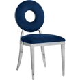 thumbnail image 4 of Meridian Furniture Carousel Navy Velvet Dining Chair (Set of 2), 4 of 9