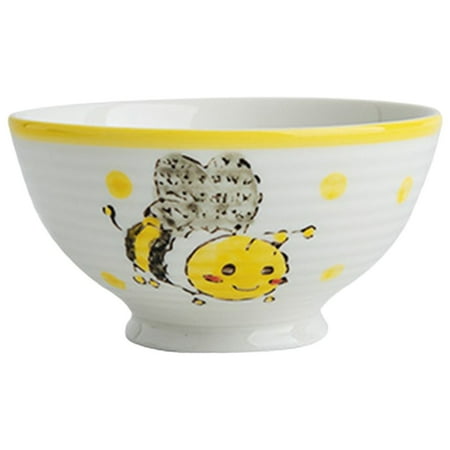 

2024 Hot Selling Cartoon Ceramic Bowl Household Hotel Rice Bowl High Face Value Color Painting Creative Under Glaze Color Tableware Feature High Foot Bowl