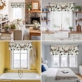 thumbnail image 5 of White Blanc Valance Curtain for Windows Watercolor Flower Floral Plants Barn Gate Farmhouse Rod Pocket Curtain Valances Short Window Treatments for Kitchen Bathroom Laundry Basement 60 x 18 Inch, 5 of 9