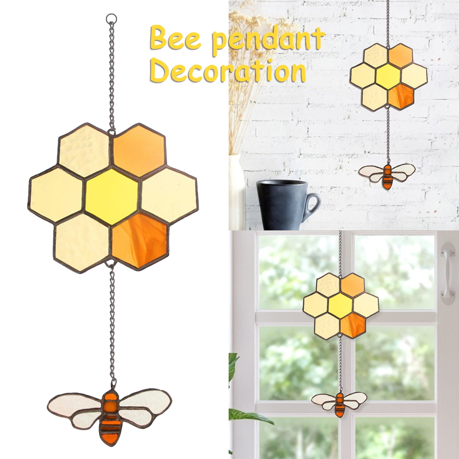 Queen & Bee Protect Honey Sun Catcher Bee Hanging Pendant Art Decoration 