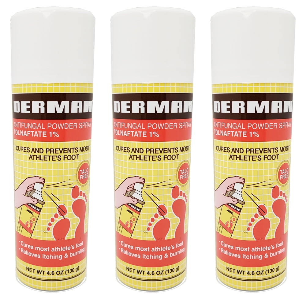 Derman Antifungal Powder Spray. Athlete's Foot, Ringworm and Jock Itch