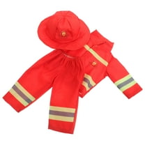 ETHZZLE Firefighter Costume Orange Polyester for Dolls Sturdy Craftsmanship
