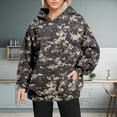 thumbnail image 2 of Bovemsi Sweatshirt for Women Long Sleeved With Gradient Letter Printed Pockets And Camo Hoodie, 2 of 9