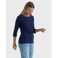 thumbnail image 3 of Hanes Women's T-Shirt Raglan Sleeve Tee Stretch Cotton Plain 6 Colors sz S-2XL, 3 of 11