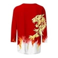 thumbnail image 7 of Levmjia Women's 3/4 Sleeve Graphic Tee England Lion 2026 Football Soccer Top Vintage Style Casual Crew Neck T Shirt Summer, 7 of 7
