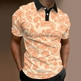 thumbnail image 2 of Yoodem Polo Shirts for Men Mens Shirts Men Fashion Spring Summer Casual Short Sleeve Turndown Neck Printed T Shirts Top Blouse Men's T-shirts Orange S, 2 of 5