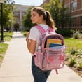 thumbnail image 6 of Clear Backpack for Men Women, Large Capacity Thick PVC Transparent Bag for Stadium Concerts Games Security Check, Heavy Duty Waterproof Teens Bookbag for Travel Campus Classroom Daily Use, 6 of 7