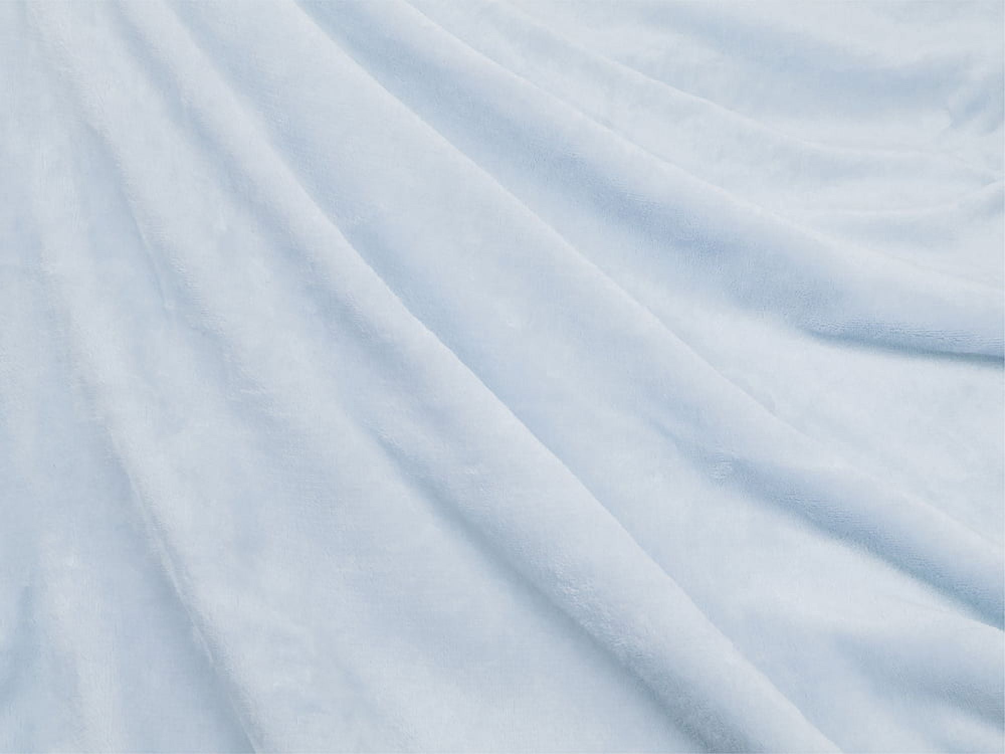 PAVILIA Plush Sherpa Fleece Throw Blanket Light Blue | Soft, Warm, Fuzzy Baby Blue Throw for Couch Sofa | Solid Reversible Cozy Microfiber Fluffy Blanket, 50x60