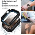 thumbnail image 3 of XiHAMA 2 in 1 Waterproof Case Compatible with Apple Watch Screen Protector 44mm SE 2nd Gen Series 6 5 4, 360 Protective Glass Face Cover Hard PC Bumper + Back Frame for Watch Accessories, 3 of 7