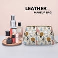 thumbnail image 4 of Hand Drawn Animals Makeup Bag, Large Capacity Travel Cosmetic Bag for Women Girls- Travel Toiletry Bag Leather Portable Waterproof Makeup Case Organizer with Handle, 4 of 4