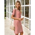 thumbnail image 4 of Vestido Glamaker, camiseta de verano, a rayas rojas, con bolsillos, 4 of 7