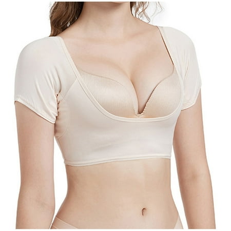 

Honeeladyy sexy shapewear bodysuit Sweat Absorbing Clothing Short Sleeve Water Wash Elastic Large Armpit Sweat Absorbing Thin Style