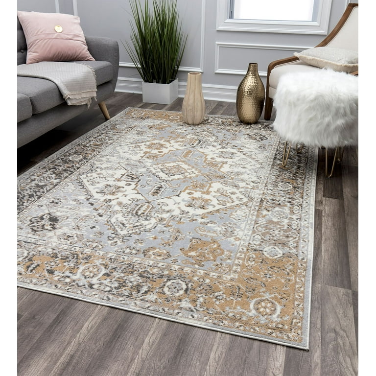 セルグレース LP クリーム ビジュ Rugs America Leopold LX60A Grey Charm Oriental Transitional Cream