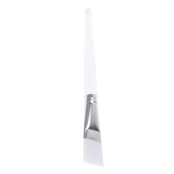 1 brocha aplicadora facial sintética transparente con varilla de cristal para mascarilla facial profesional o mascarilla casera.