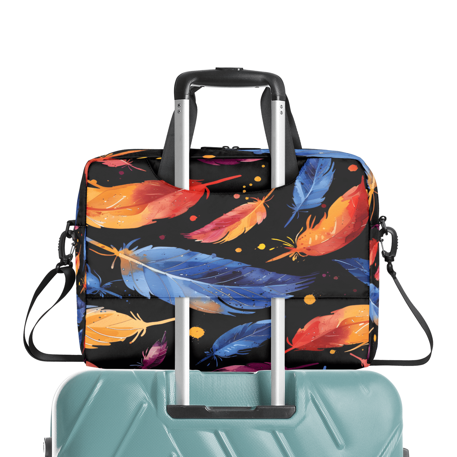 Herdesigns Feather Laptop Bag for Women Men, Computer Case Briefcase Messenger Bags, 15-15.6 inch Laptop Sleeve Shoulder Bag