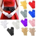 thumbnail image 4 of Guantes cortos de muñeca para mujer, novia, boda, fiesta, conducción, graduación, elástico Hugo Guantes de mujeres, 4 of 10