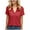 Summer Tops Red, variant on Womens Summer Tops, Short Sleeve Shirts for Women Casual Loose Fit Solid Color Notch V Neck T-Shirts