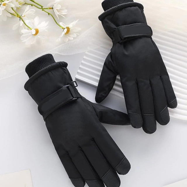 weibbin Touchscreen Cycling Five-Finger Gloves Winter Waterproof Cold-Resistance Windproof Warm Fleece-Lined