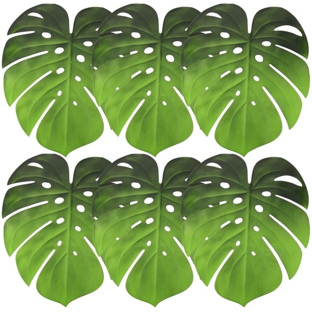 manteles individuales con forma de hoja de monstera artificial, antideslizantes, para decoración de fiestas.