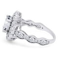 thumbnail image 3 of 3 Carat Center 6.5MM Cushion Cut Lab Created Moissanite Diamond Cushion Halo Engagement Ring For Women In 14K White Gold Over Sterling Silver(G-H Color, VVS1 Clarity 3Cttw) Size - 8, 3 of 5