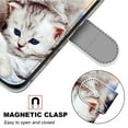 thumbnail image 4 of For LG Velvet Case, Mantto PU Leather Phone Case With Hand Rope Strap Cute Painted Flip Card Wallet Credit Slots Magnetic Folio Pattern Kickstand Cover For LG Velvet, Parent-child cat, 4 of 7