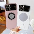 thumbnail image 4 of Compatible with iPhone 14 Pro Max Magnetic Case,Cute Metal Effect Phone Case Compatible with MagSafe for Women Girls Men Window Camera Protector Back Cover for iPhone 14 Pro Max 6.7'' White, 4 of 12