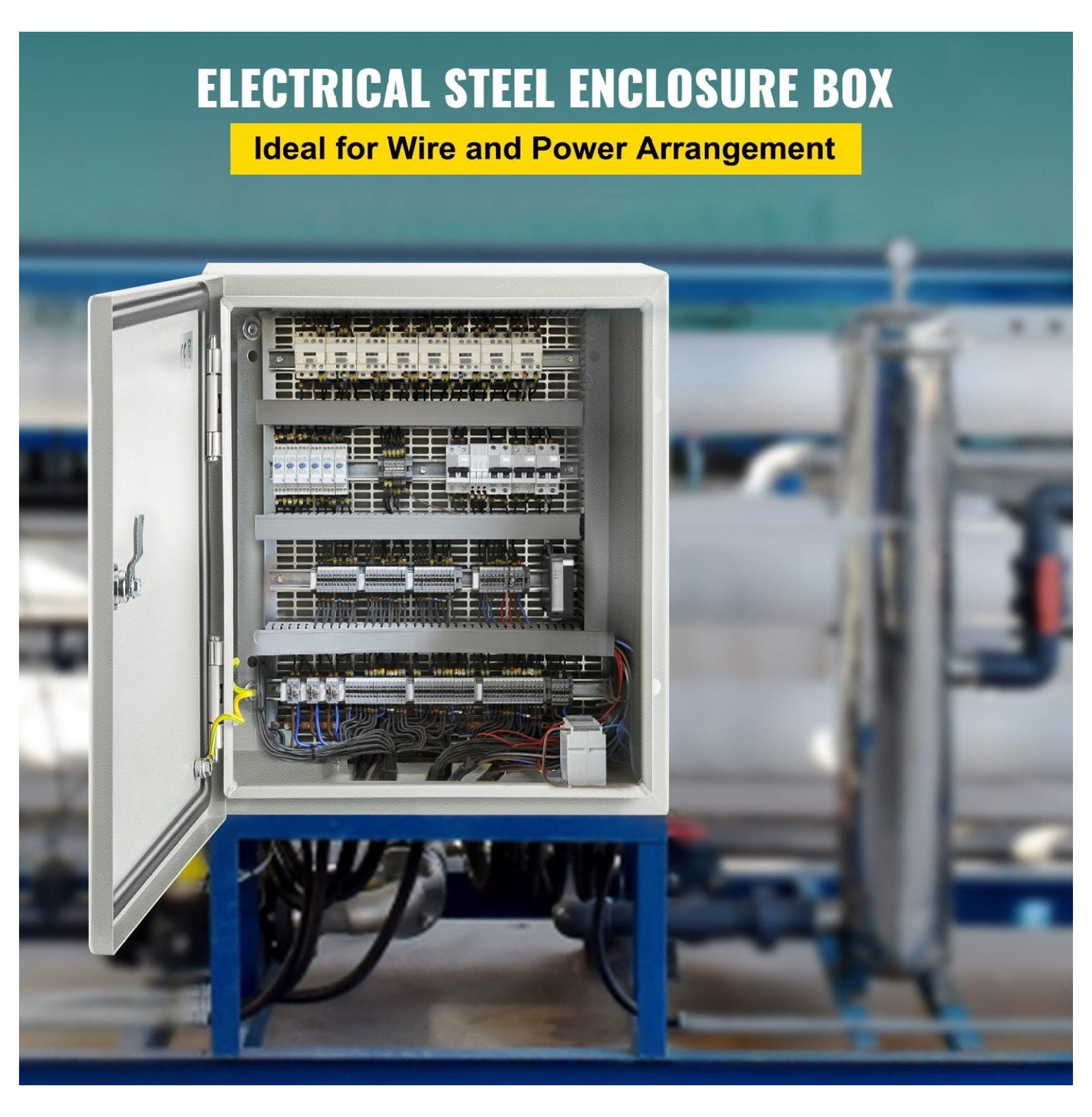 NEMA 4X Steel Enclosure 12x10x6", IP66 Waterproof Electrical Box, Outdoor Indoor Junction Box with Mounting Plate