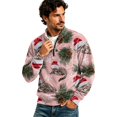 thumbnail image 5 of Christmas Corduroy Sweatshirt for Men , Long Sleeve Quarter Zip Collar Drop Shoulder Fall Winter Loose Fit Soft Comfy Casual Pullover Top Pink L, 5 of 5