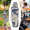 thumbnail image 7 of Sports Water Bottle 1000ML Tritan Food Grade Clear Water Bottle Fitness Outdoor Sports Bike Blue Flowers and Tigers, 7 of 7