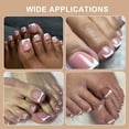 thumbnail image 5 of Toe Nail Tips, Brown Soft Gel Press On Toenails, 150Pcs Short Square French Toenail Full Cover Press On Fake Toe Nails Salon Home DIY 15 Sizes, 5 of 10