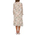 thumbnail image 3 of INSPIRE CHIC Vestido de Mujer Floral con Cuello Mock, Volantes, Manga Larga, Flowy, Chiffon, Corte A-Line, Midi, Blanco, XS, 3 of 6