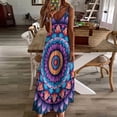 thumbnail image 4 of Mandala Pattern Purple Blue Sleeveless Dress Women's Evening Dress Womans Clothing, 4 of 9