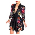 thumbnail image 2 of Blouse Décontractée pour Femmes à Boutons Manches Longues Col en V Chemises Ceinturées Blouse Hauts Robe, 2 of 5