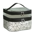 thumbnail image 2 of Suncoda Cosmetic Bag Travel Makeup Bag Zippered Tote Bag,Portable Bathroom Travel Bag In Clear PVC Double Layer Cosmetic Bag Makeup Organizer, 2 of 4